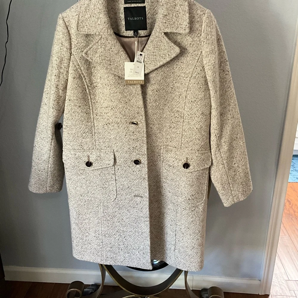 TALBOTS WOOL BLEND DONEGAL COAT - Picture 2 of 4
